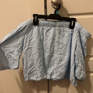 Blue off shoulder top